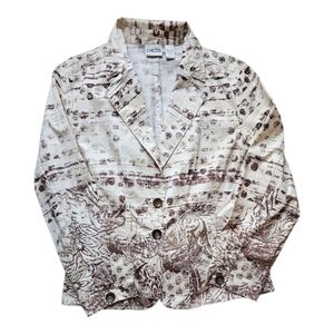 Chico's Boho Artsy Patterned Blazer Large